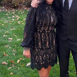 Black Lace Cocktail dress- S
